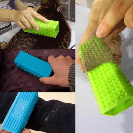 Kubform Silikon Husdjurshundvård Husdjurshårborste Ullenhet Husdjursrengöring Sticky Brush