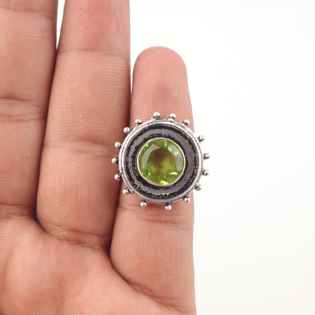 Peridot Gemstone Jewelry, 925 Solid Sterling Silver Ring, Handmade Charming Jewelry, Gorgeous Silver Ring Gift For Women