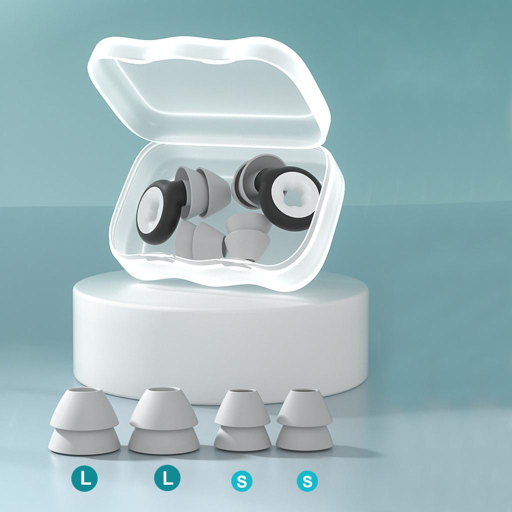 Noise Cancelling Ear Plug Silicone Reusable Portable Sound Blocking Ear Plug for Sleeping Black