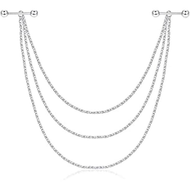 

Frodete нержавеющая сталь щит для сосков цепи для тела кулон ювелирные изделия для пирсинга кольцо со штангой пирсинг фиксированная цепочка кулон для женщин и мужчин ювелирные изделия серебряный