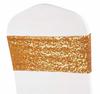 Chair Band With Bow, Elastic, Gold Sequin