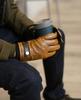 Sankyo Shokai Men's Leather Gloves, Cold Weather, Smartphone Compatible, Hand Stitched: Camel