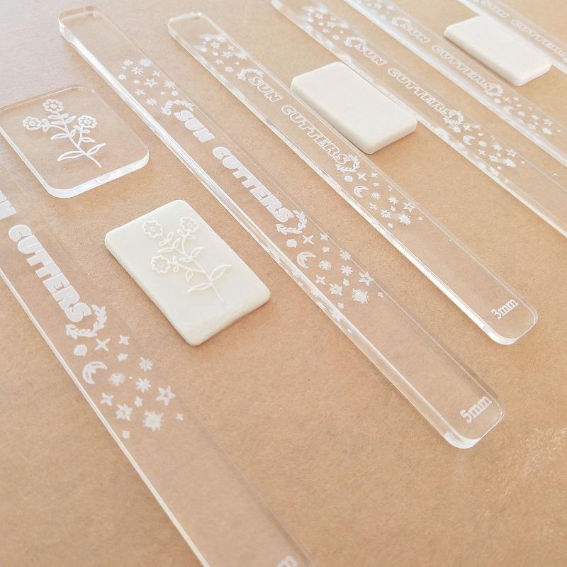 2 szt. Akryl 2/3/5 mm ceramika polimerowa glina grubość linijka wałek do ciasta prowadnice paski patyczki do kolczyków biżuteria wisiorki tworzenie