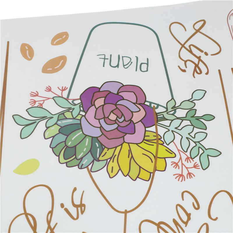 Kreativní květinové rostliny Chlorophytum Odnímatelné samolepky na zeď Dekorativní samolepka