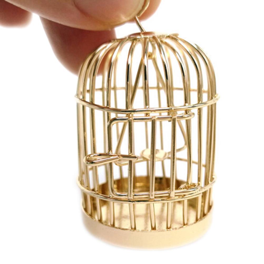 1:6 1:12 Micro Landscape Dollhouse Miniature Furniture Metal Bird Cage For Dollhouse Decor Dollhouse Birdcage Home Decoration