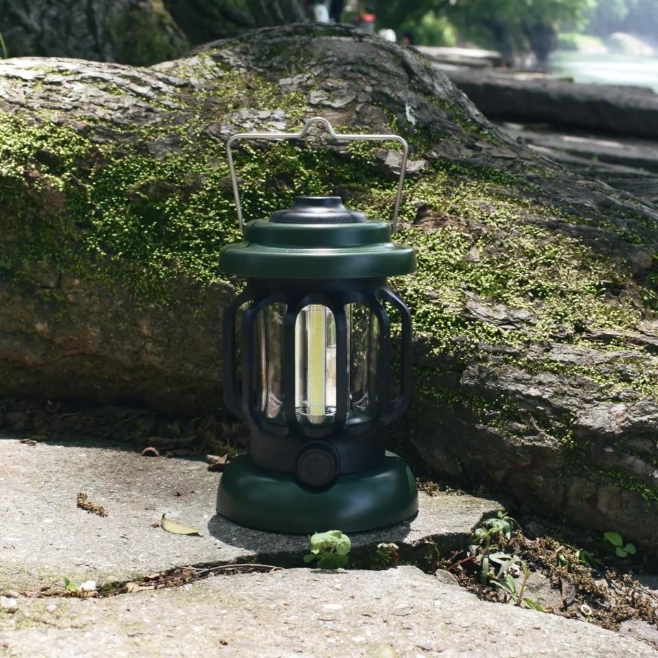 TAIKOO Dimming Switch Retro Camping Light Use Bright COB with Hanging Hook 3AA Batteries Powered Camping Lantern