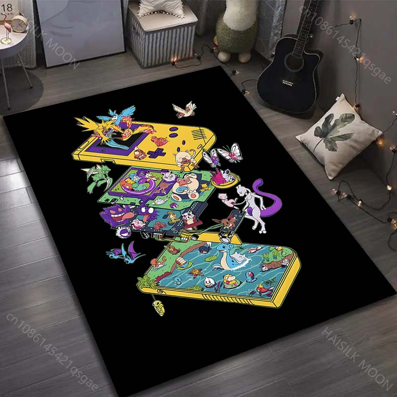 Multiple Sizes Pokemon Game Print Carpet for Living Room Bedroom Kid's Room Home Decor Non-slip Mat Area Rug Luxury Gift