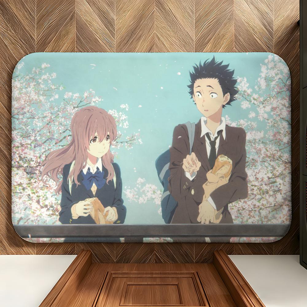 Anime A-A S-Silent V-Voice Floor Mat Soft Flannel Floor Mat Suitable for Entryways, Living Rooms, Bedrooms, and Bathrooms