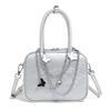 High-end Niche Light Luxury Silver Handbag for Women, 2024 New Summer Handbag, Casual Style Crossbody Pillow Bag