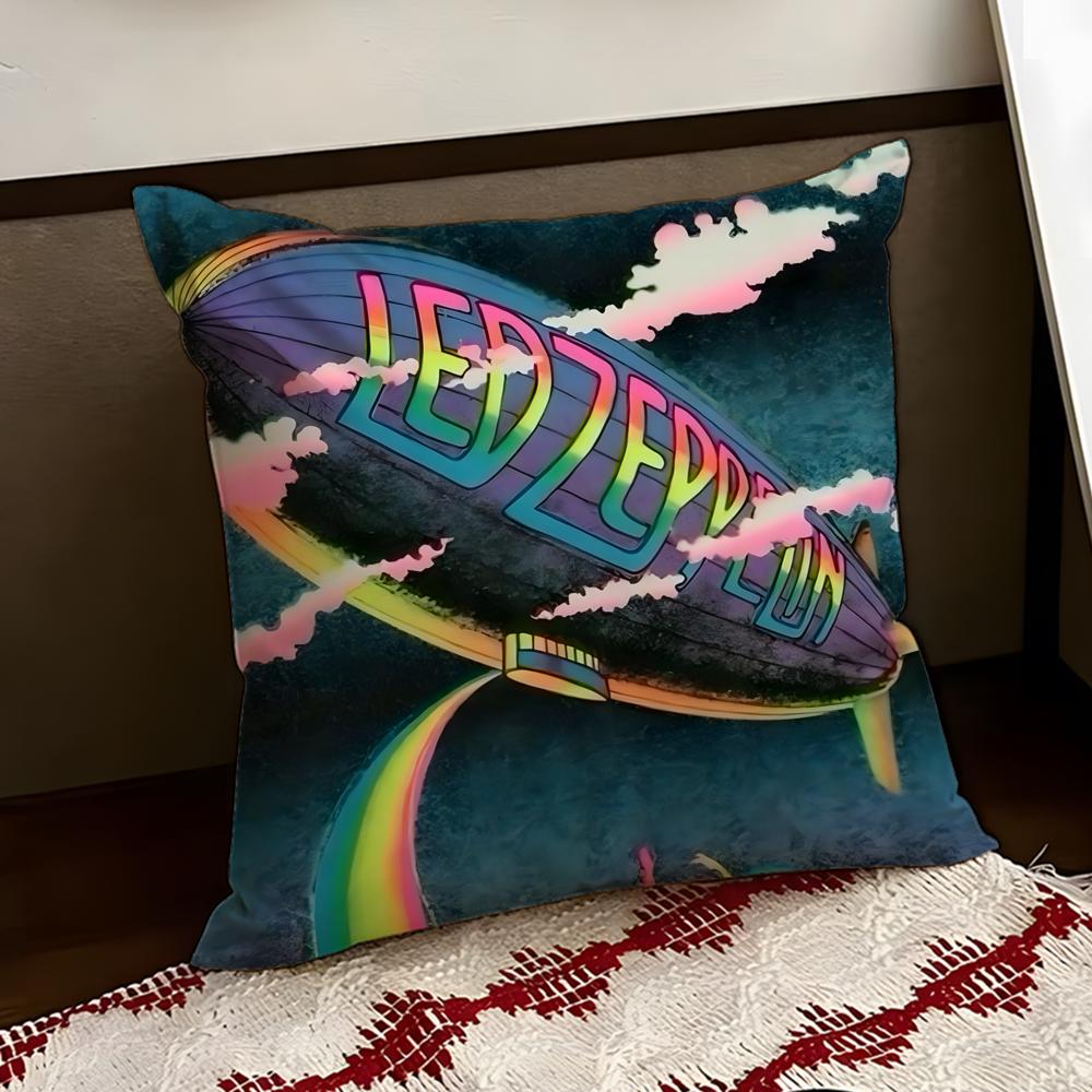 Band LLed ZZeppelin Cushion Cover Reversible Soft Durable Pillow Cover Home  Car MultiScene Use for Daily Comfort
