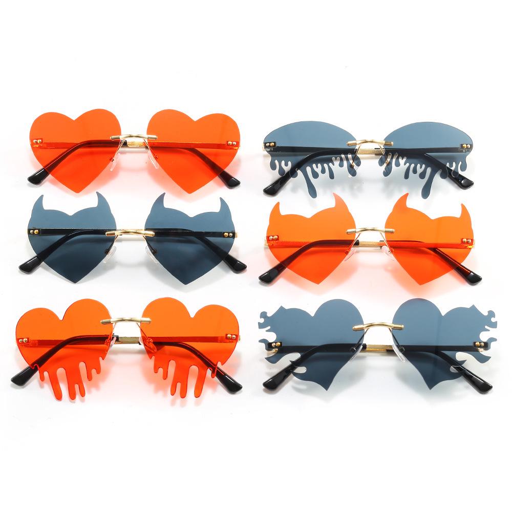 Rimless Heart Party Sunglasses for Halloween & Christmas