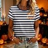 Women's Casual Short Sleeve T-Shirt with Halloween Print