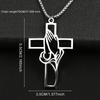 Collier Croix Biblique Chrétienne, Chaîne Pendentif Acier Inoxydable Pour Hommes, Bijou de Prière Jésus Cadeau, Corrente Men