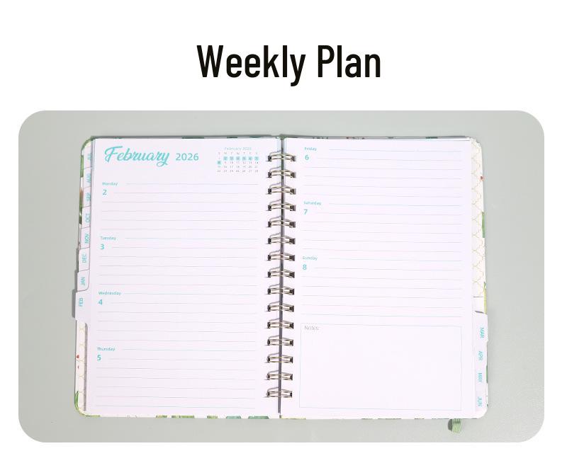 2026 English Student Weekly A5 Planner Coil Notebook