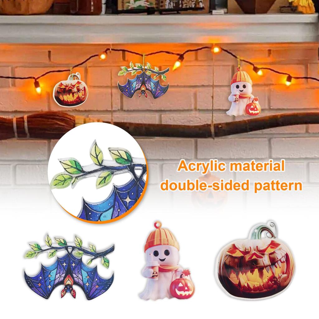 Halloween Acrylic Pendant Halloween Party Decoration Flat Pendant Halloween Horror  Decoration 2D Plane