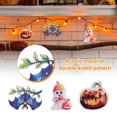 Halloweenský akrylový přívěsek Halloweenská párty dekorace Plochý přívěsek Halloweenská hororová dekorace 2D rovina