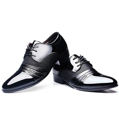Former PU Leather Shoes for Men Lace Up Oxfords Wedding Shoes for Male Dress Shoes for Party Zapatos Para Hombre De Vestir