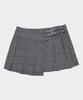 Place Studio Eyelet Point Tab Strap Pleated Layered Mini Skirt _2 Colors