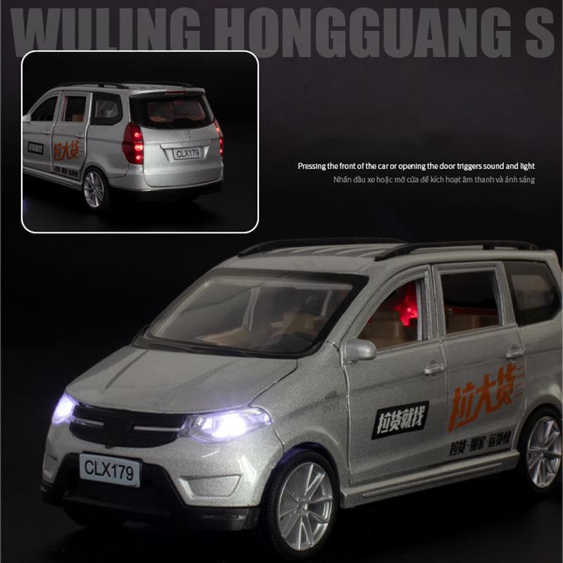 1:32 WULING Hongguang S Van Legierung Auto Modell Simulation Druckguss Metall Sound und Licht Fahrzeuge Modell Sammlung Kinder Spielzeug