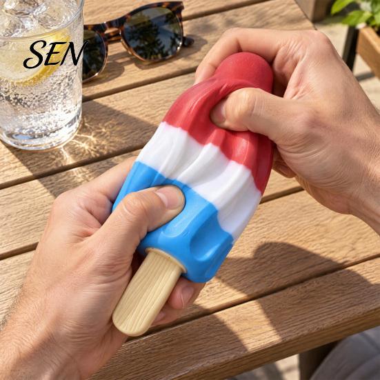 Squishy Toys for Adults Rocket Ice Cream Squeeze Toy, Cute Popsicle Shape Fidget Soft Anxiety Relief Gifts Rebound Stress Ball Relief, Gift Kids Desk