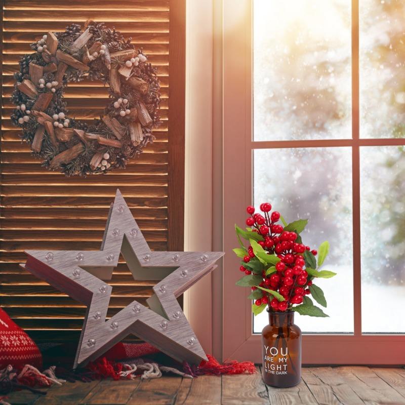 Artificial Simulated Plants Berry Branch Pine Grass Red Berries Flowers DIY Wreath Christmas Tree Ornaments Xmas Home Decoration