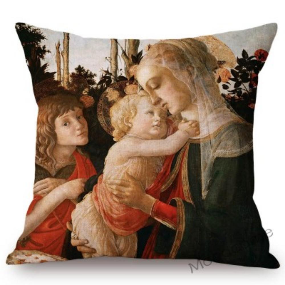 Sandro Botticelli Florence Art Geburt der Venus, weltberühmtes Ölgemälde, dekorativer Kissenbezug, Baumwollleinen, Sofakissenbezug