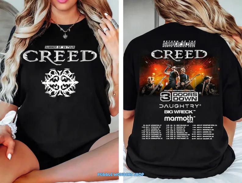 Summer of ’99 Tour Shirt, Creed Band 2025 Tour, Rock Band Creed Graphic Shirt, C