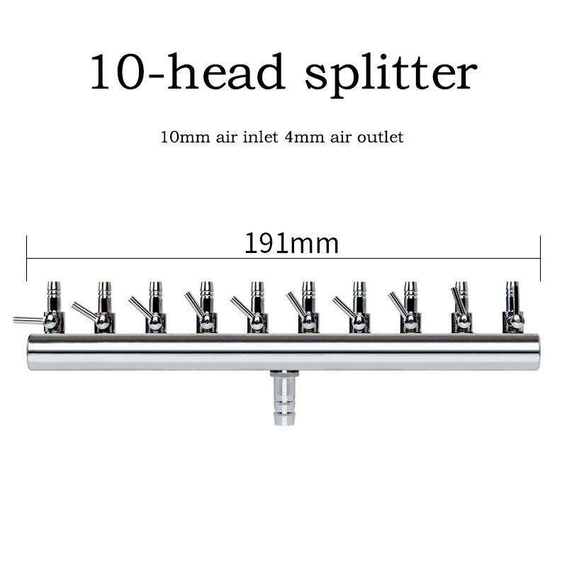 Aquarium Air Pump Splitter Distributor Fish Tank Pump Valves 2/4/6/8/10/12 Ways Stainless Steel Control Valve Aquaria 8mm to 4mm
