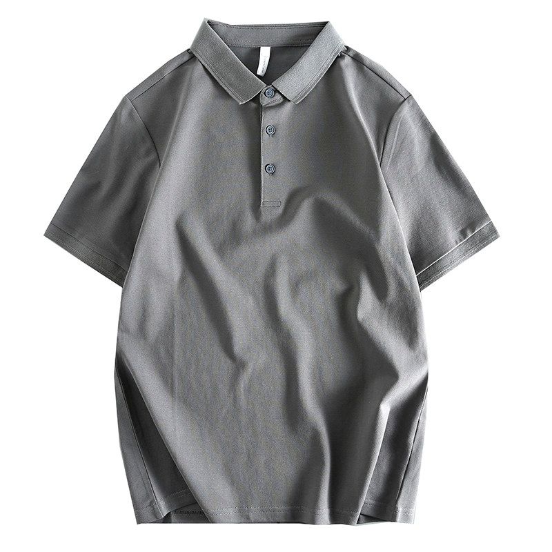 European Sheet Cattle Goods Summer Pure Cotton Multi-Color Lapel Youth Export Export Men's Short-Sleeve Polo Shirt Thin Half Sleeve