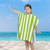 Children's Cloak Bath Towel Cloak Beach Hooded Bath Towel Water Absorption Stripes Digital Printed Beach Bathrobe