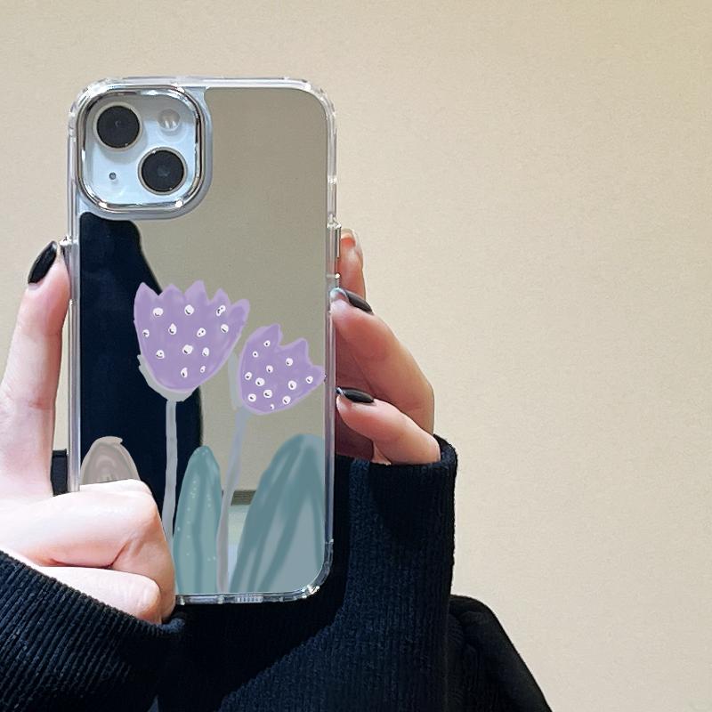 

Чехлы для мобильных телефонов iPhone 11 13 XR 15 Pro Max 12 14 Pro Max Чехол iPhone 16 XS Max Зеркальный защитный чехол Зеркальный Изысканный мультяшный водонепроницаемый iPhone 16 Pro Max роман серебряный