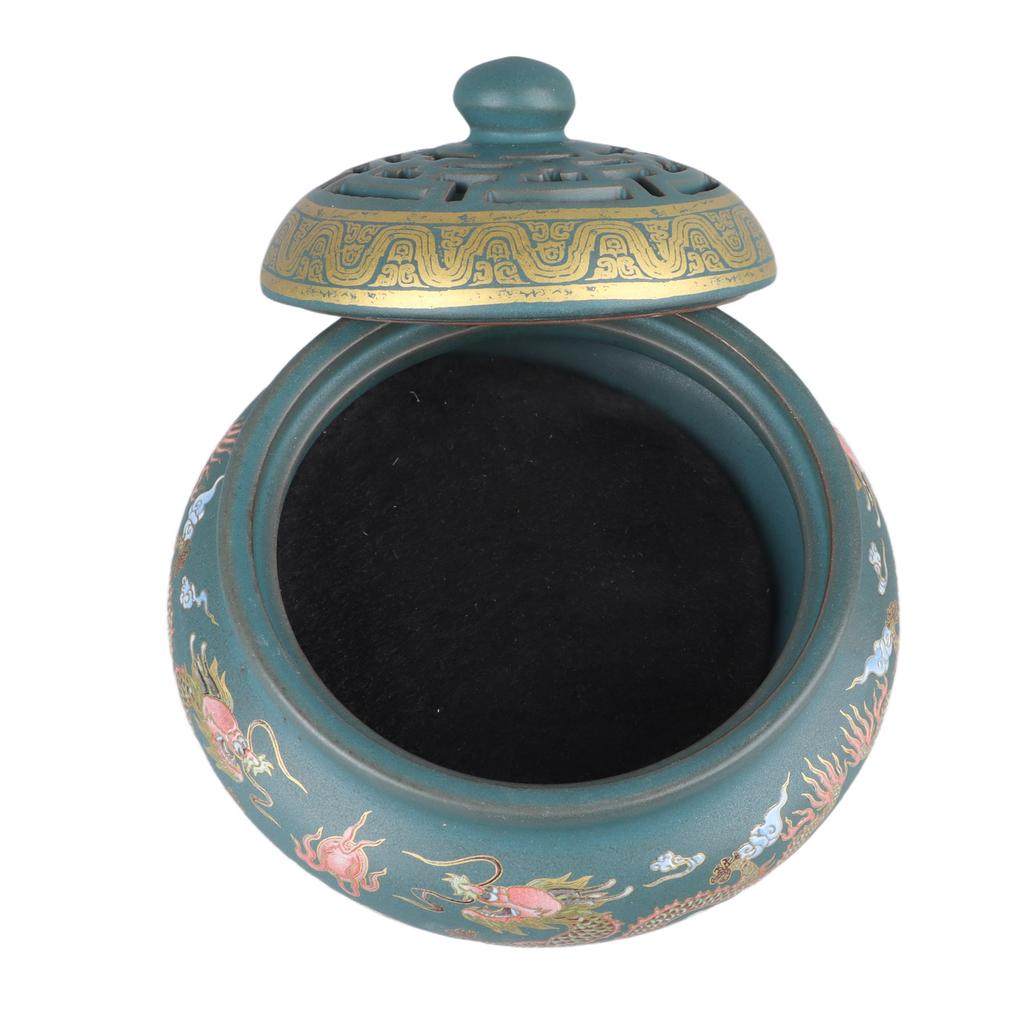 Incense Burner Ceramic Colour Enamel Exquisite Pattern Retro Incense Cone Holder for Family