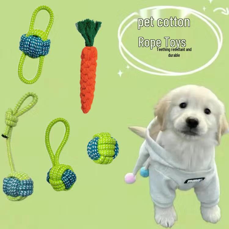 Durable Cotton Rope & Frisbee Toy Set for Small to Medium Dogs