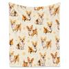 Cute Corgi Blanket Puppy Pattern Blanket Soft Flannel Blanket for Children Adult Gift Blanket