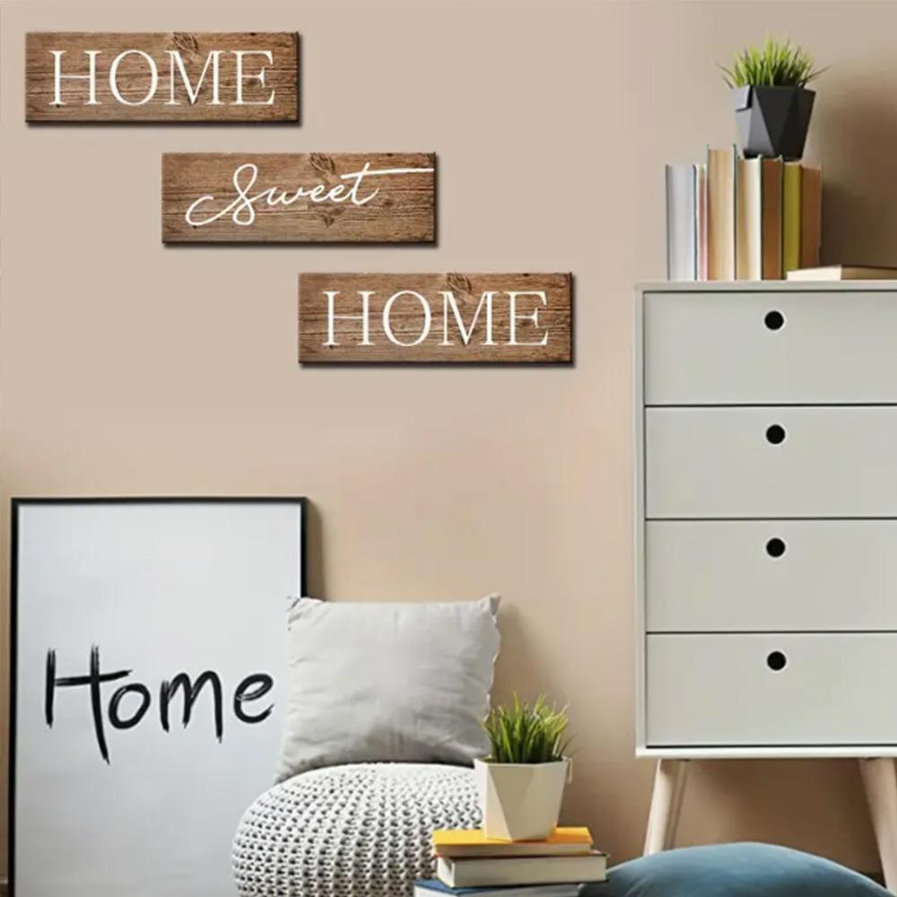 Rustic Style Wooden Wall Ornament Personalized English Letter Hanging Board  Living Room