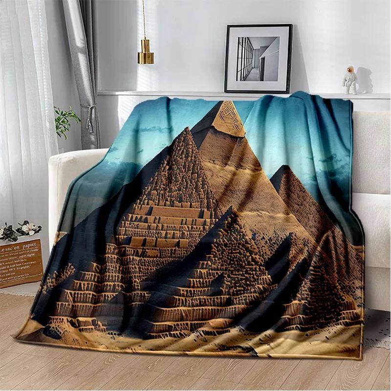Ägyptische Pyramide Berühmte Architektur Decke, Weiche Überwurfdecke für Zuhause Schlafzimmer Bett Sofa Picknick Reise Ruheabdeckung Decke Kinder