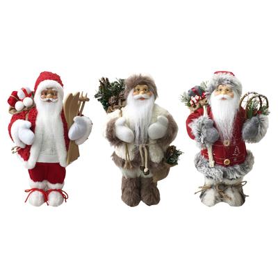 Standing Christmas Santa Table Decor Small Plush Figure Toys Collectible Figure Decor for Living Room Gift Decor Birthday Home