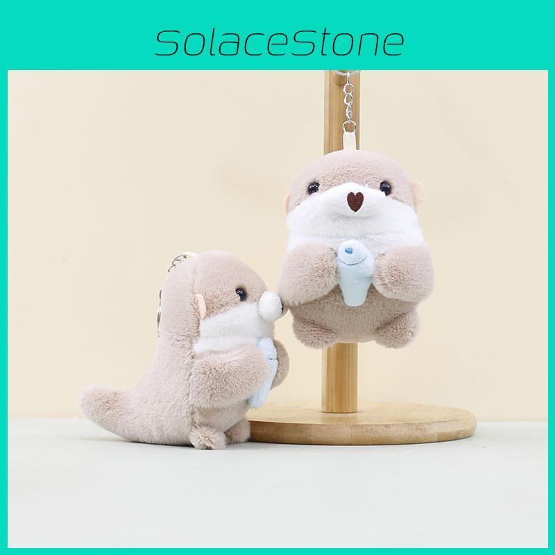 Adorable Cute Sea Otter Plush Keychain Toy Soft Stuffed Animal Doll Accessory 11cm