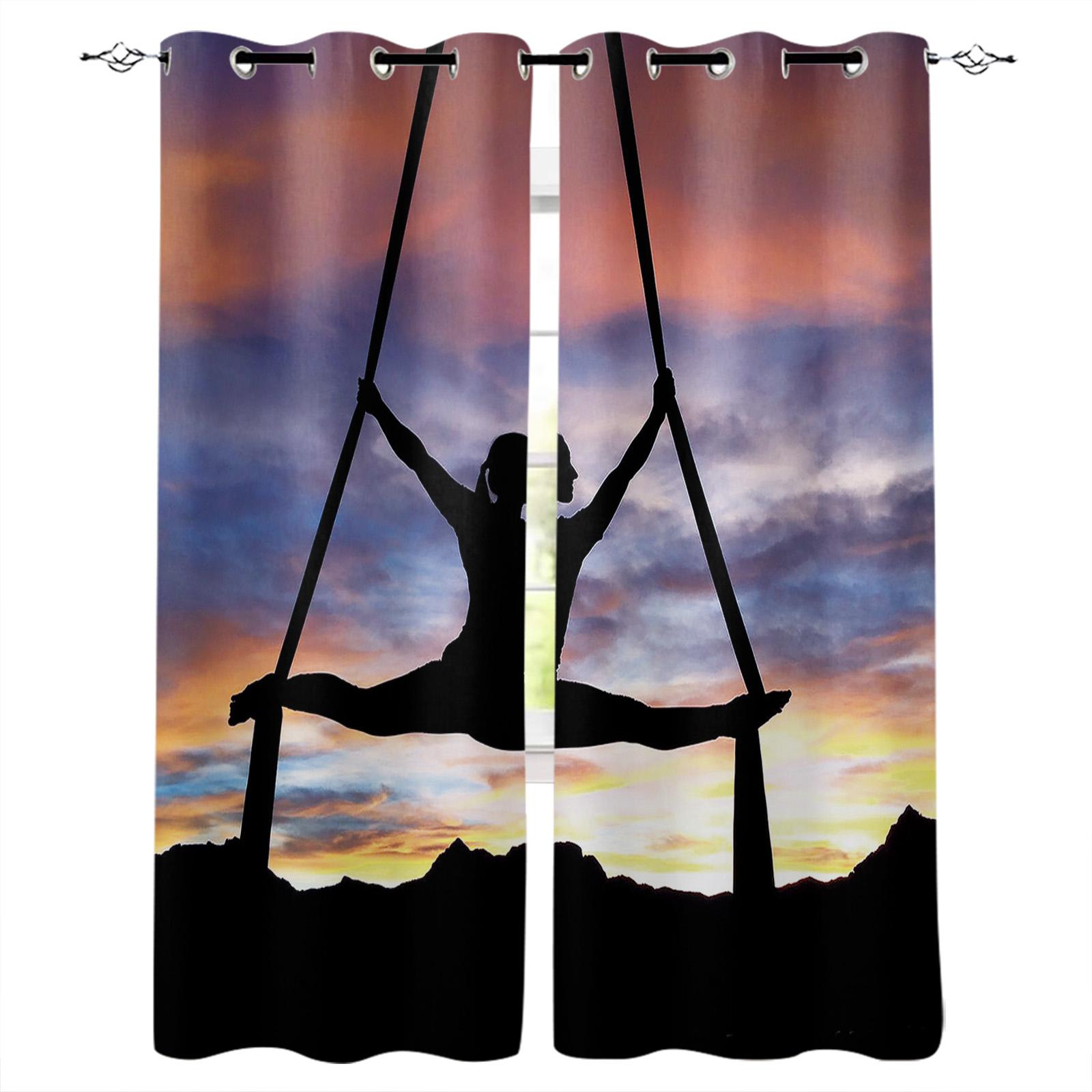 Розовые плотные шторы для йоги для детей — фото 14