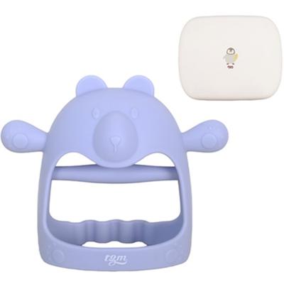 TGM Domestically Produced Infant Platinum Silicone Glove Type Bear Wrist Teether, Product + Case, Cotton Blue, 1 Set, Korean Baby Products