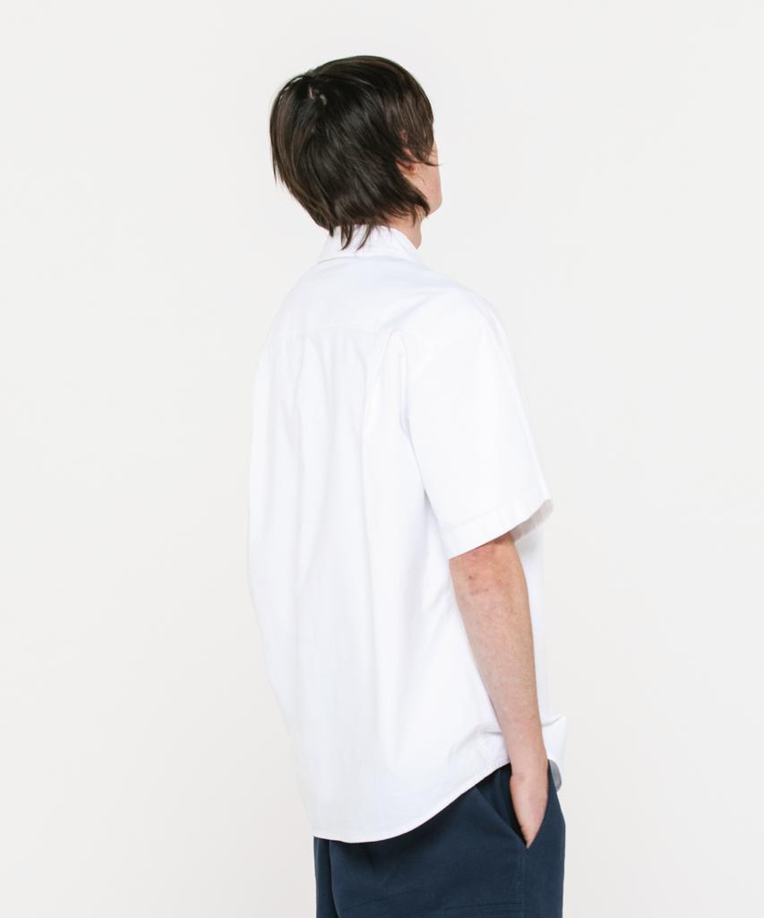 AECA Aeca Chambray Oxford Half Shirt-White
