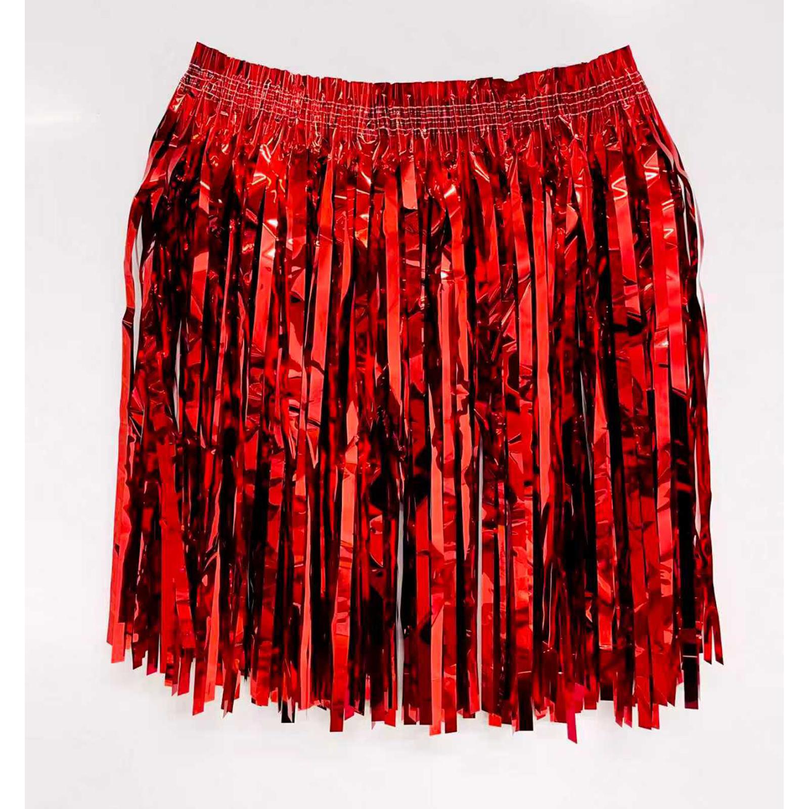 

Карнавальное танцевальное выступление Юбка из дождевого шелка День защиты детей Декорация для выступления Гавайская юбка из дождевого шелка с травой Наряд One Size красный