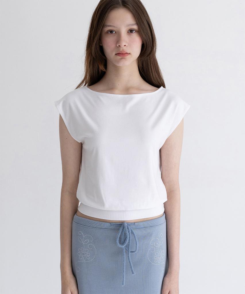 Yansisi Soft One-Shoulder Top - White