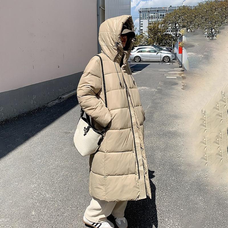 

New Plus Size Hooded Cotton-padded Jacket Coat Winter Women s Extended Knee-length Warm Cotton-padded Coat XXL