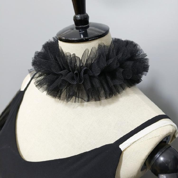 Elizabethan Mesh Ruffle False Collar Choker and Faux Wrist Cuffs for Renaissances Fairs and Theatrical Performances