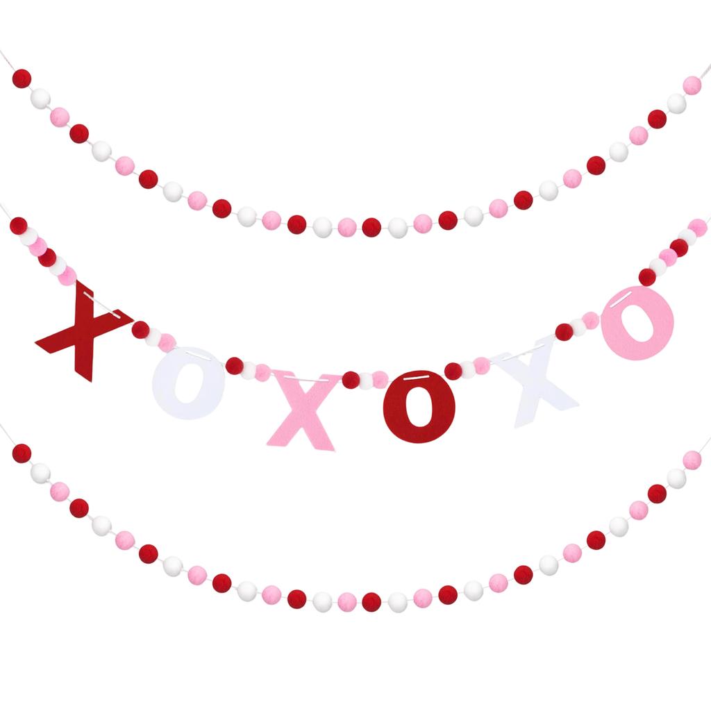 3 Stück Valentinstagsdekorationen, Vorgefädelte Valentinstagsgirlande, 3m Verstellbare Galentines Day Dekorationen Für Zuhause, Kaminsims, Wand, Klassenzimmer