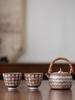 Dunhuang Wanfo Old Rock Mud Gilded Silver Vine Weaving Beam Pot Vintage Kung Fu Tea Set Large Capacity Ceramic Tea
