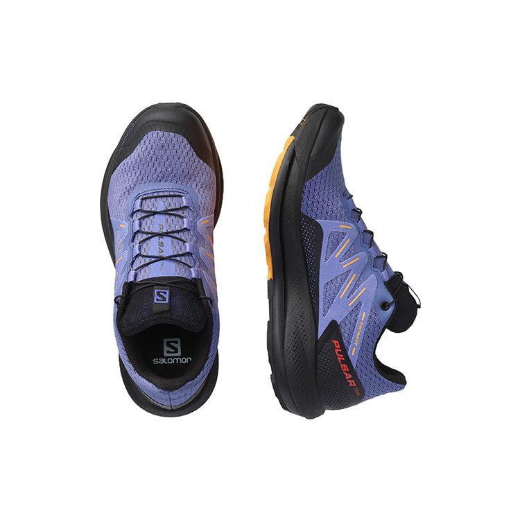 SALOMON Pulsar Trail Comfortable Fabric Abrasion Resistant Low top Running Shoes Women's Blue Black L41615000