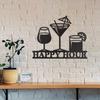 Vintage Schwarzes Metall Happy Hour Schild, Verwitterte Blechwandplakette für Hausbar, Retro Kneipendekoration für Keller, Garage, Spielzimmer, Einzigartiges Geschenk für Männer