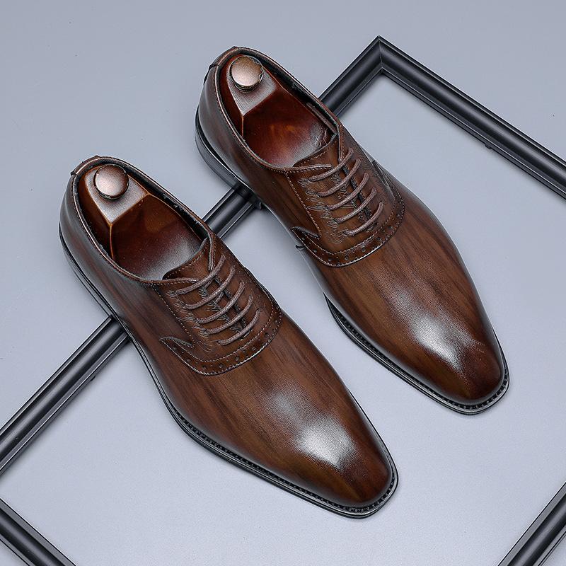 British men's business dress leather shoes pointed men's wedding groom shoes wedding suit shoes 24278-M